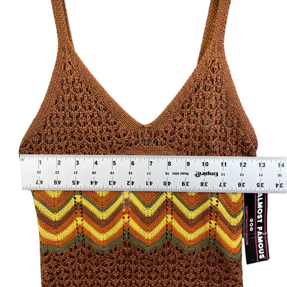 Almost Famous Women's Knitted Dress Gold Size Medium - Picture 8 of 10